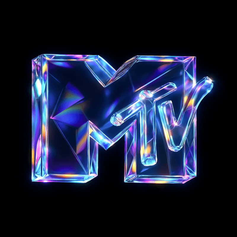 3D Iridescent Crystal Logo on Black